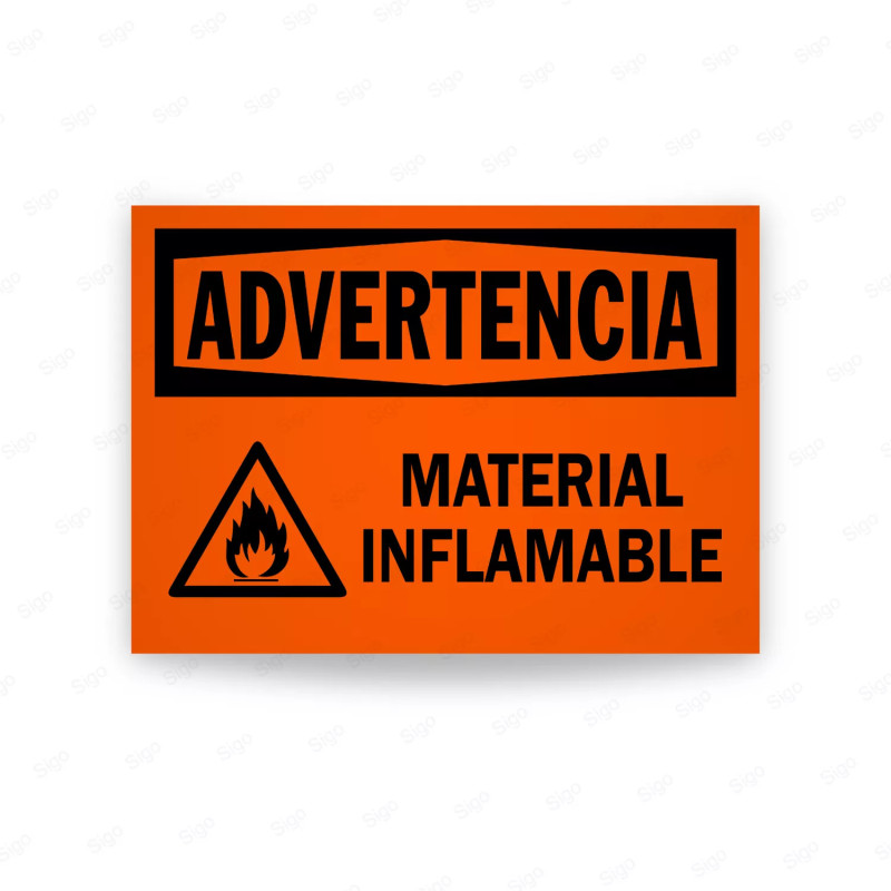 Rótulo de Advertencia - Material Inflamable | Cod. ADV-8, Rótulos de Advertencia