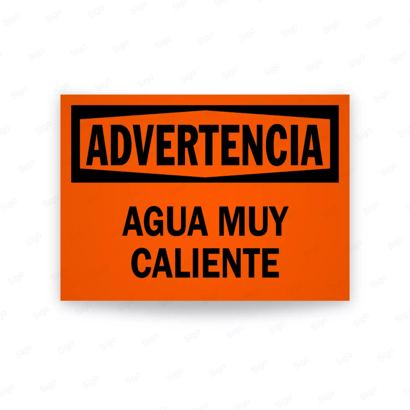 Rótulo de Advertencia - Agua Muy Caliente | Cod. ADV-9, Rótulos de Advertencia