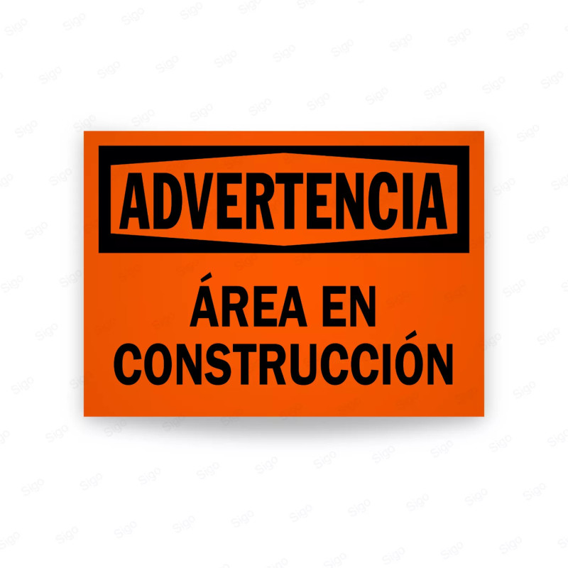 Rótulo de Advertencia - Área en Construcción | Cod. ADV-11, Rótulos de Advertencia