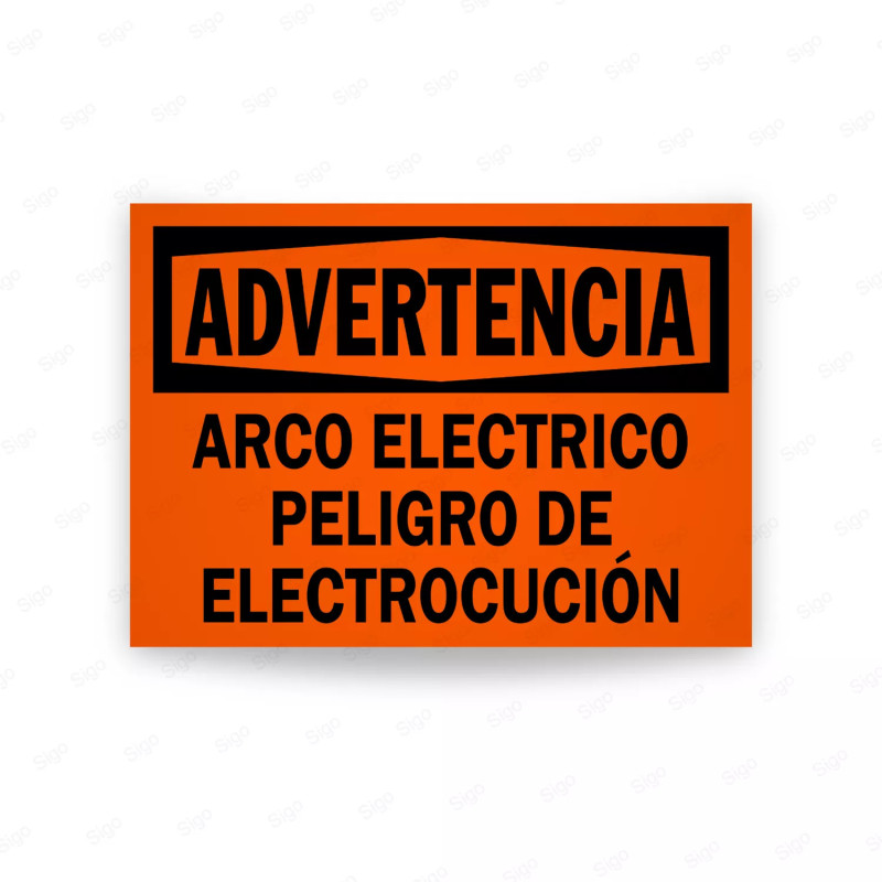 Rótulo de Advertencia - Arco Eléctrico Peligro Electrocución | Cod. ADV-12, Rótulos de Advertencia