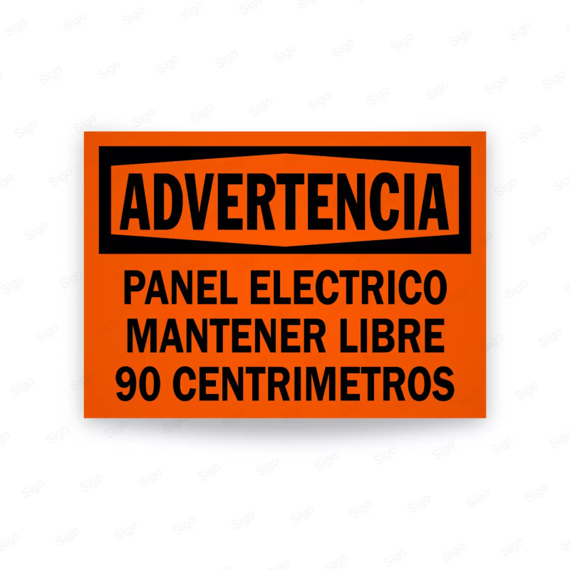 Rótulo de Advertencia - Panel Eléctrico Mantener Libre | Cod. ADV-17, Rótulos de Advertencia