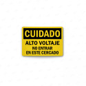 Rótulo de Cuidado - Alto Voltaje No Entrar en este Cercado | Cod. CUI-31, Rótulos de Cuidado