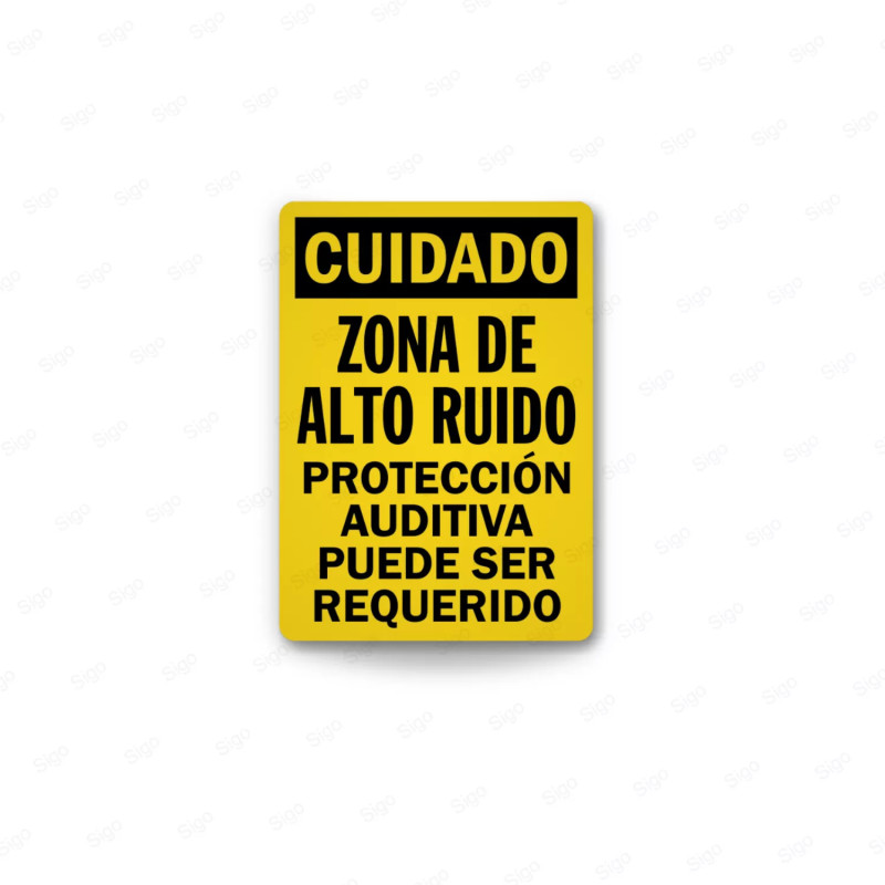 Rótulo de Cuidado - Zona Alto Ruido | Cod. CUI-30, Rótulos de Cuidado