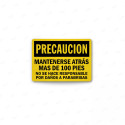 Rótulo de Cuidado - Mantenerse Atras | Cod. CUI-33, Rótulos de Cuidado
