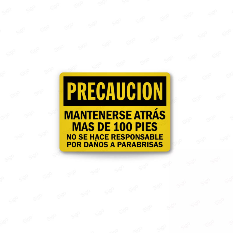 Rótulo de Cuidado - Mantenerse Atras | Cod. CUI-33, Rótulos de Cuidado