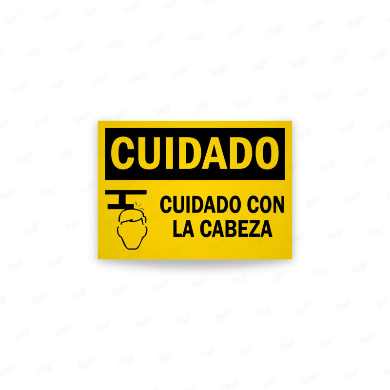 Rótulo de Cuidado - Cuidado con la Cabeza | Cod. CUI-37, Rótulos de Cuidado