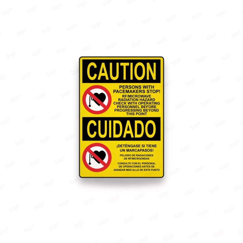 Rótulo de Cuidado - Detengase si Tiene Marcapasos | Cod. CUI-14, Rótulos de Cuidado