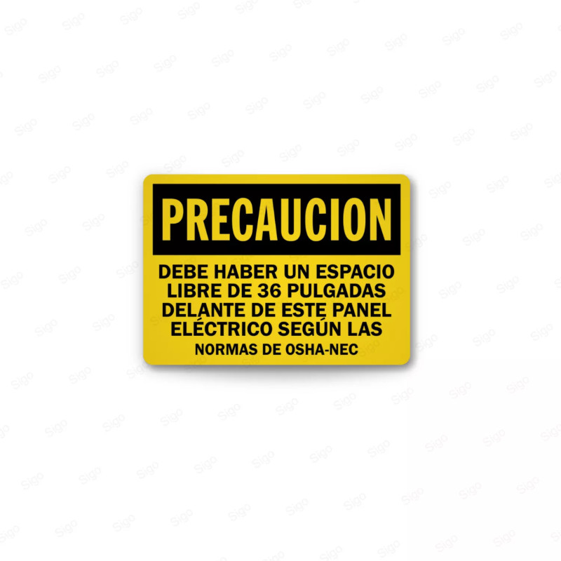 Rótulo de Cuidado - Debe hacer Espacio Libre | Cod. CUI-24, Rótulos de Cuidado