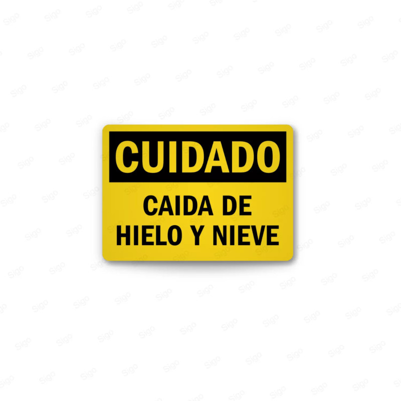 Rótulo de Cuidado - Caida de Hielo y Nieve | Cod. CUI-25, Rótulos de Cuidado