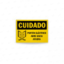 Rótulo de Cuidado - Portón Eléctrico Abre hacia Afuera | Cod. CUI-26, Rótulos de Cuidado