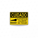 Rótulo de Cuidado - Superficie Caliente No tocar | Cod. CUI-12, Rótulos de Cuidado