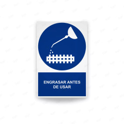 Rótulo de Obligación - Engrasar antes de usar| Cod. OB-70, Señales de Obligación