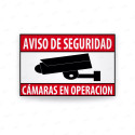 Rótulo Cámara de Seguridad - "Aviso de Seguridad Cámaras en Operación" | SEGU - 14, Señalización Seguridad y Vigilancia