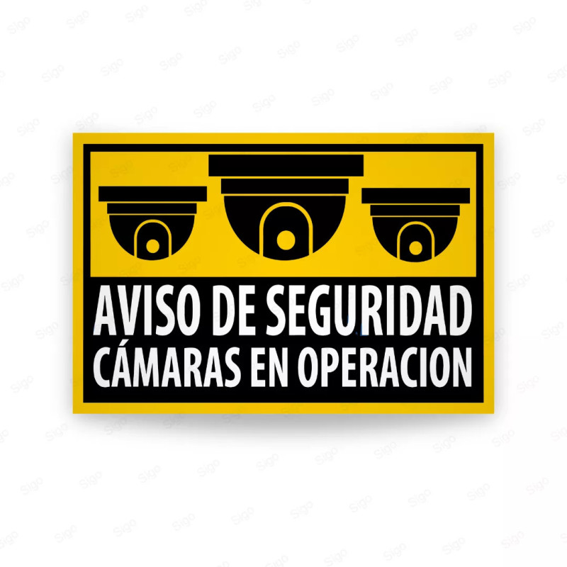 Rótulo Cámara de Seguridad - "Aviso de Seguridad Cámaras en Operación" | SEGU - 15, Señalización Seguridad y Vigilancia