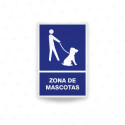Rótulo Informativo - Zona de Mascotas | Cod. SI - 65