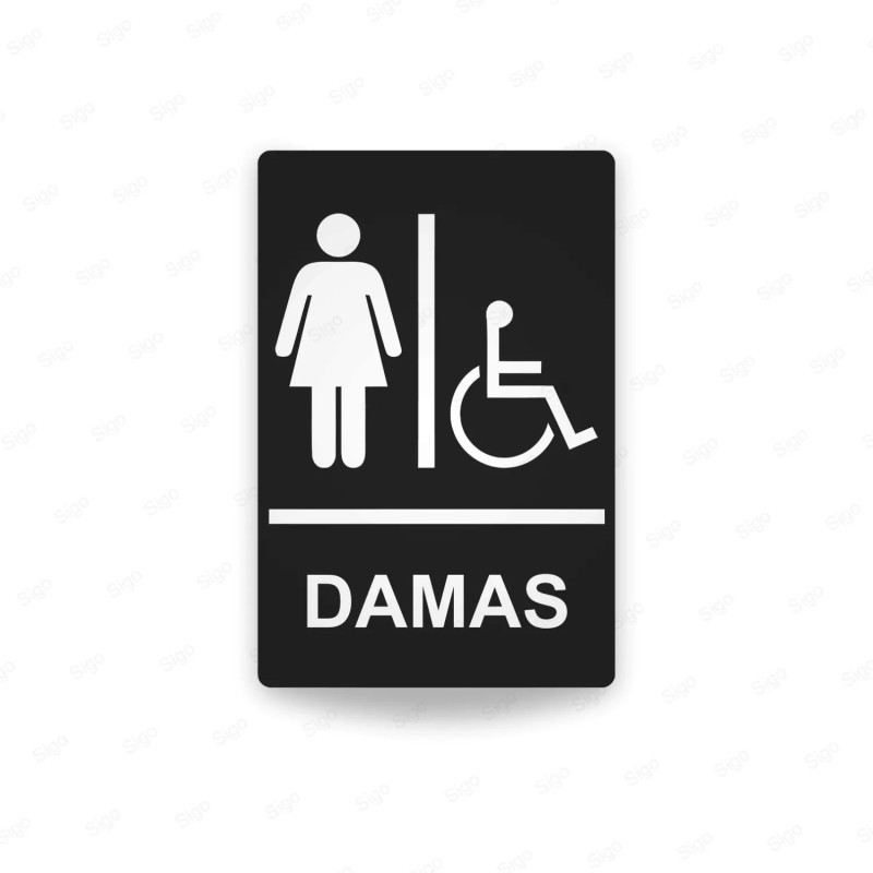 Rótulos Baños - Damas | Cod. SA -  9, Señalización Baños y Sanitarios
