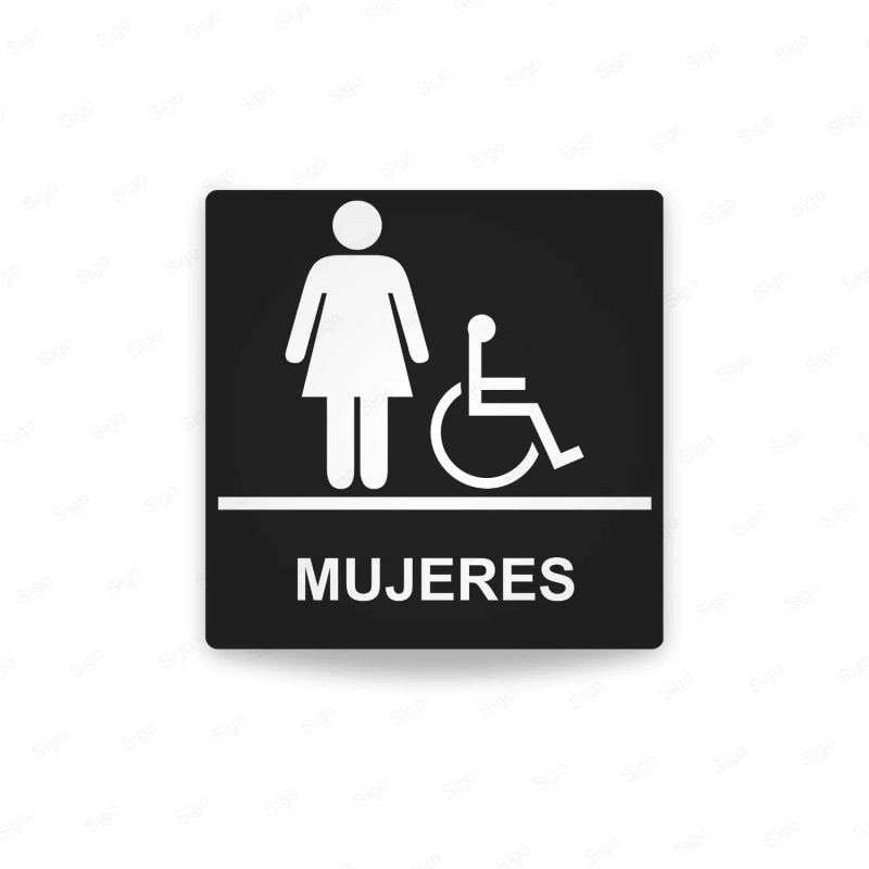 Rótulos Baños - Mujeres | Cod. SA -  10, Señalización Baños y Sanitarios