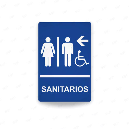 Rótulos Baños - Sanitarios Flecha Izquierda | Cod. SA -  13, Señalización Baños y Sanitarios