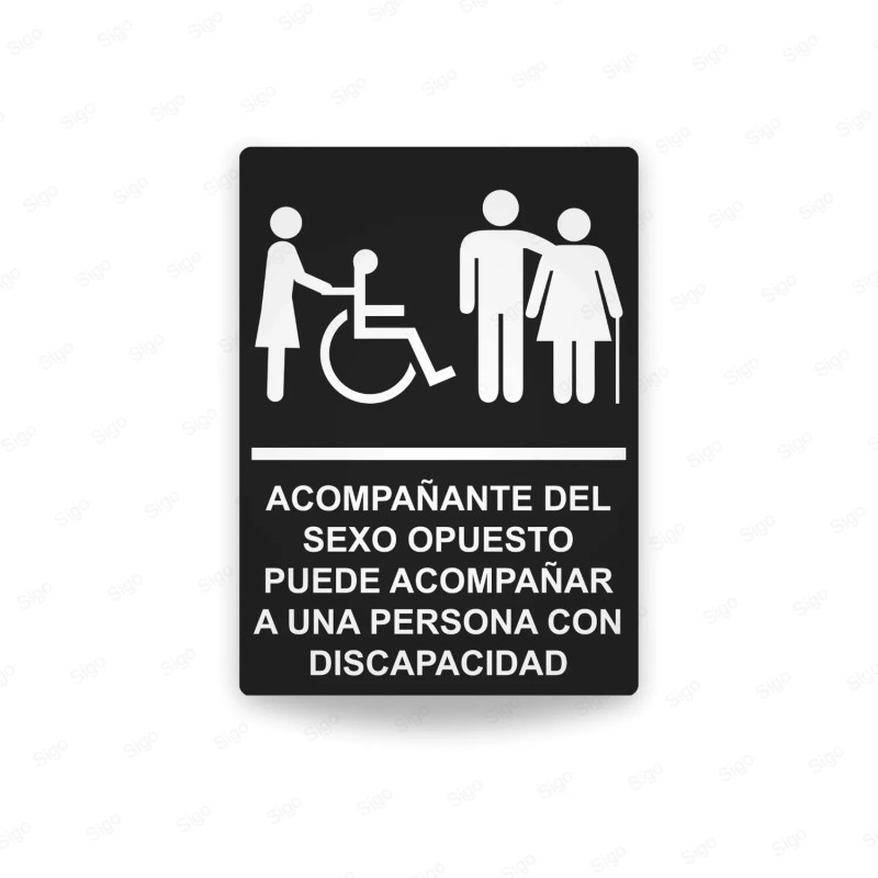 Rótulos Baños - Acompañante | Cod. SA -  19, Señalización Baños y Sanitarios