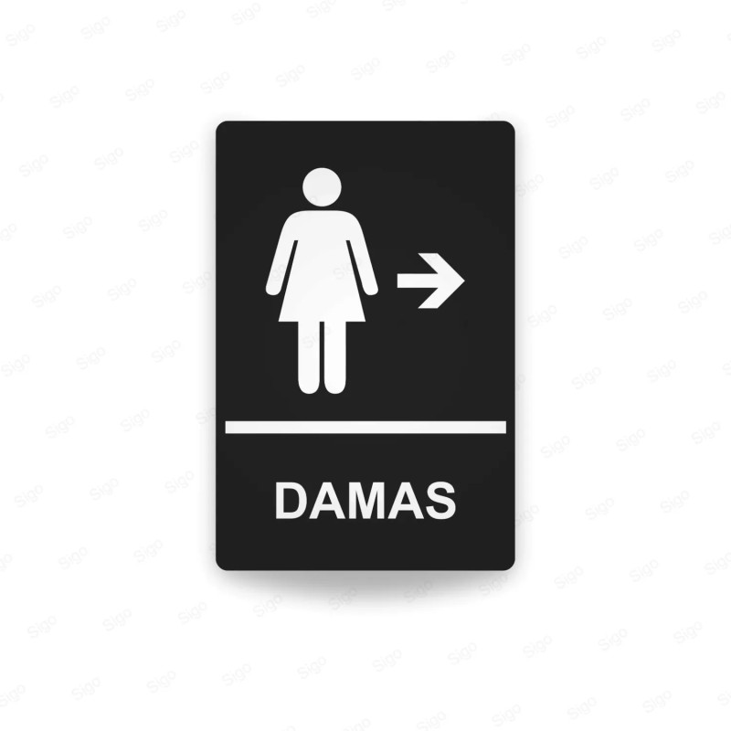 ‣ Rótulos Baños - Damas Flecha Izq. | SIGO