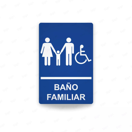 Rótulos Baños - Baño Familiar | Cod. SA -  26, Señalización Baños y Sanitarios