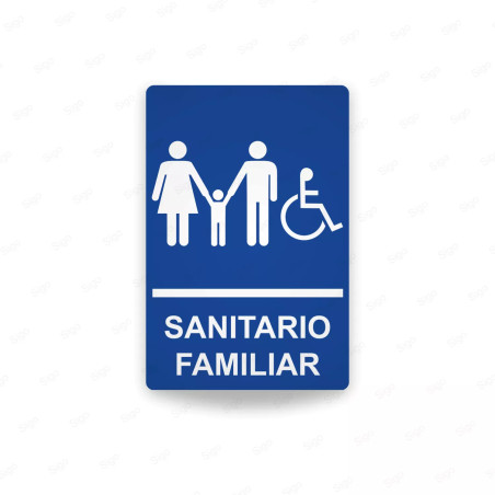 Rótulos Baños - Sanitario Familiar | Cod. SA -  27, Señalización Baños y Sanitarios