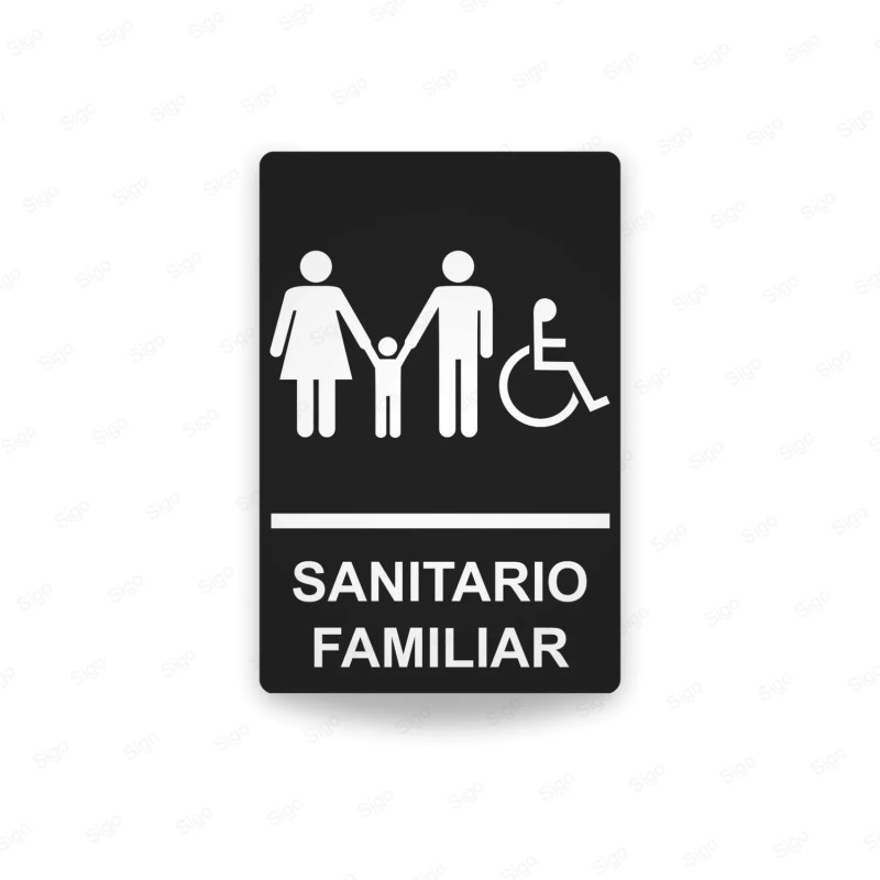 Rótulos Baños - Sanitario Familiar | Cod. SA -  27, Señalización Baños y Sanitarios