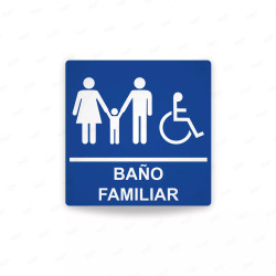 Rótulos Baños - Baño Familiar | Cod. SA -  28, Señalización Baños y Sanitarios