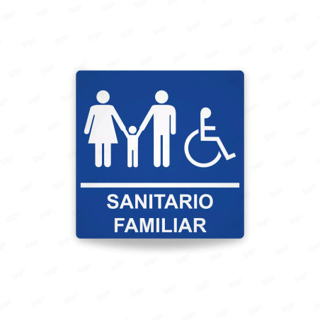 Rótulos Baños - Sanitario Familiar | Cod. SA -  29, Señalización Baños y Sanitarios