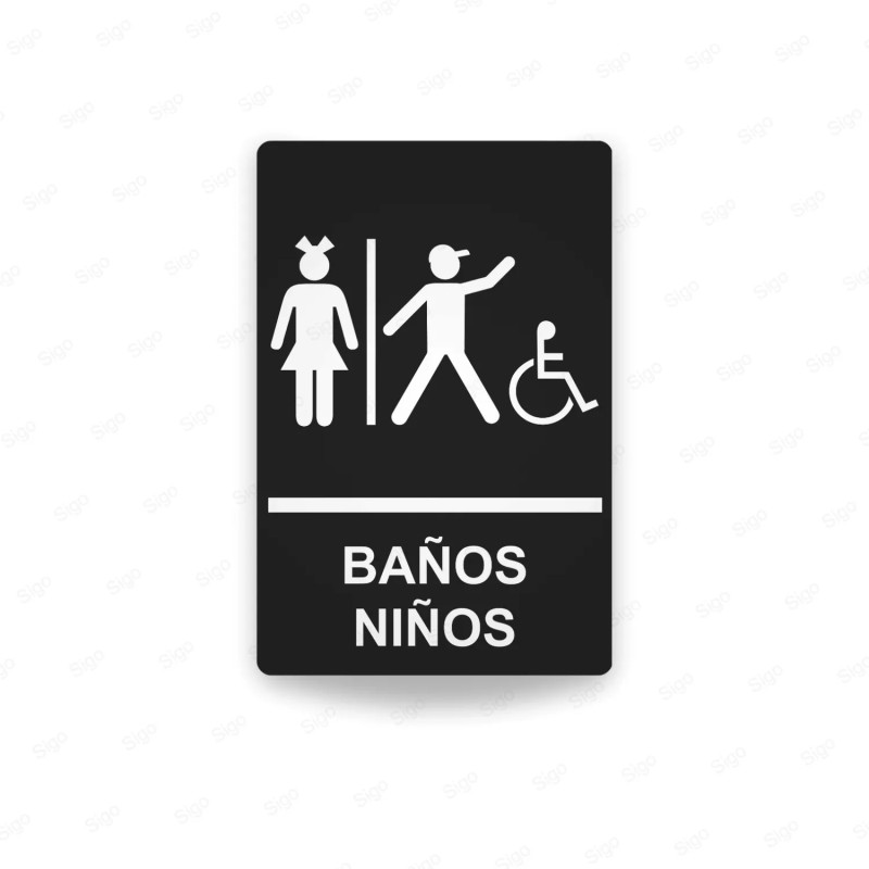 Rótulos Baños - Baños Niños | Cod. SA -  32, Señalización Baños y Sanitarios