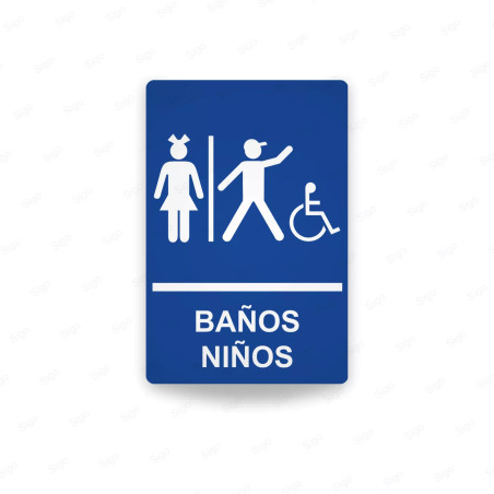 Rótulos Baños - Baños Niños | Cod. SA -  32, Señalización Baños y Sanitarios