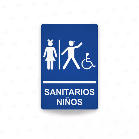 Rótulos Baños - Sanitarios Niños | Cod. SA -  33, Señalización Baños y Sanitarios