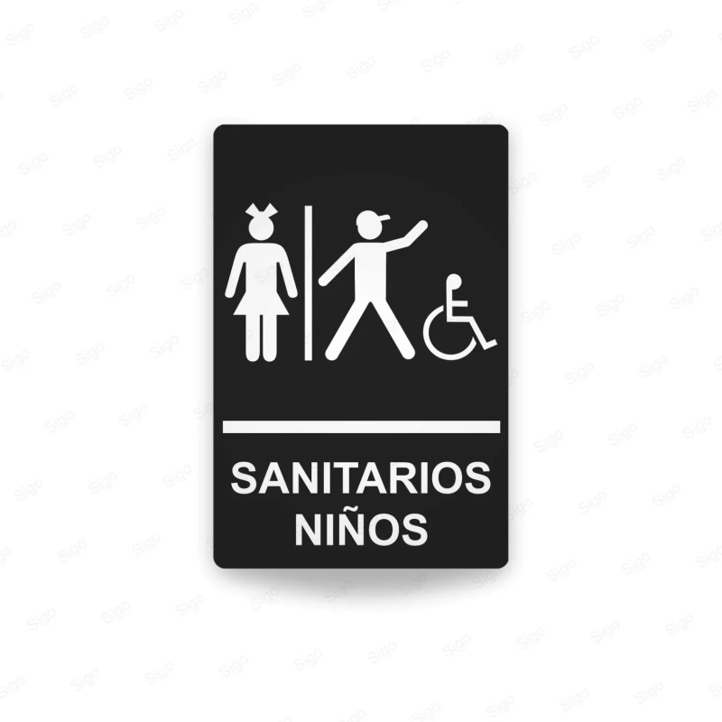Rótulos Baños - Sanitarios Niños | Cod. SA -  33, Señalización Baños y Sanitarios