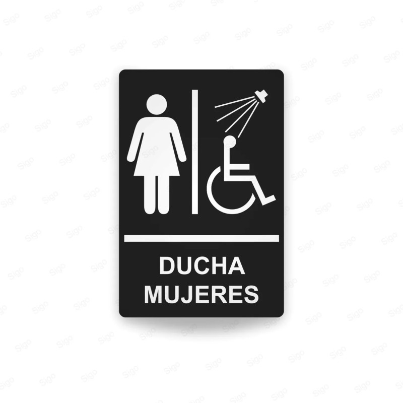 Rótulos Baños - Ducha Mujeres | Cod. SA -  40, Señalización Baños y Sanitarios