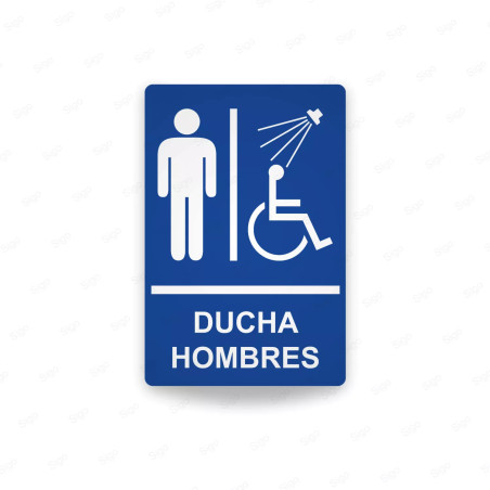 Rótulos Baños - Ducha Hombres Discapacitados| Cod. SA -  43, Señalización Baños y Sanitarios