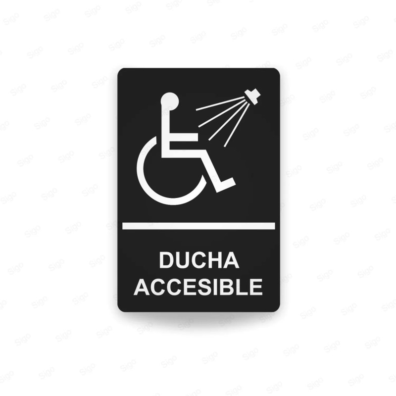 Rótulos Baños - Ducha Accesible | Cod. SA -  44, Señalización Baños y Sanitarios