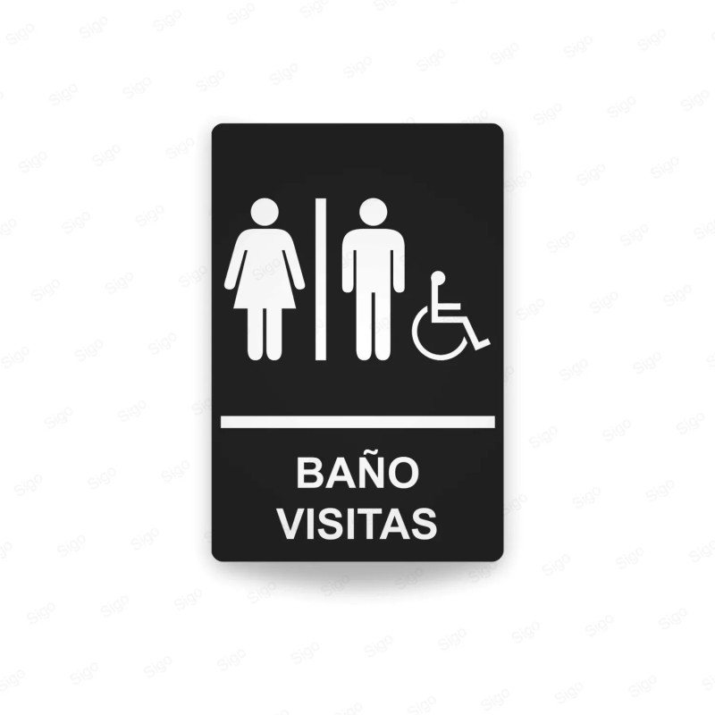 Rótulos Baños - Baño Visitas | Cod. SA -  52, Señalización Baños y Sanitarios