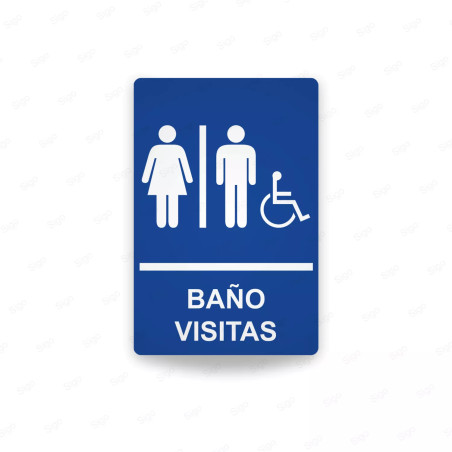 Rótulos Baños - Baño Visitas | Cod. SA -  52, Señalización Baños y Sanitarios