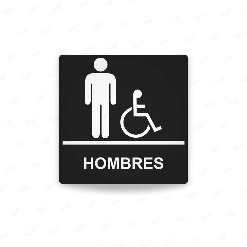 Rótulos Baños - Hombres | Cod. SA -  55, Señalización Baños y Sanitarios