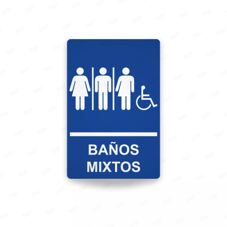 Rótulos Baños - Baños Mixtos | Cod. SA -  57, Señalización Baños y Sanitarios