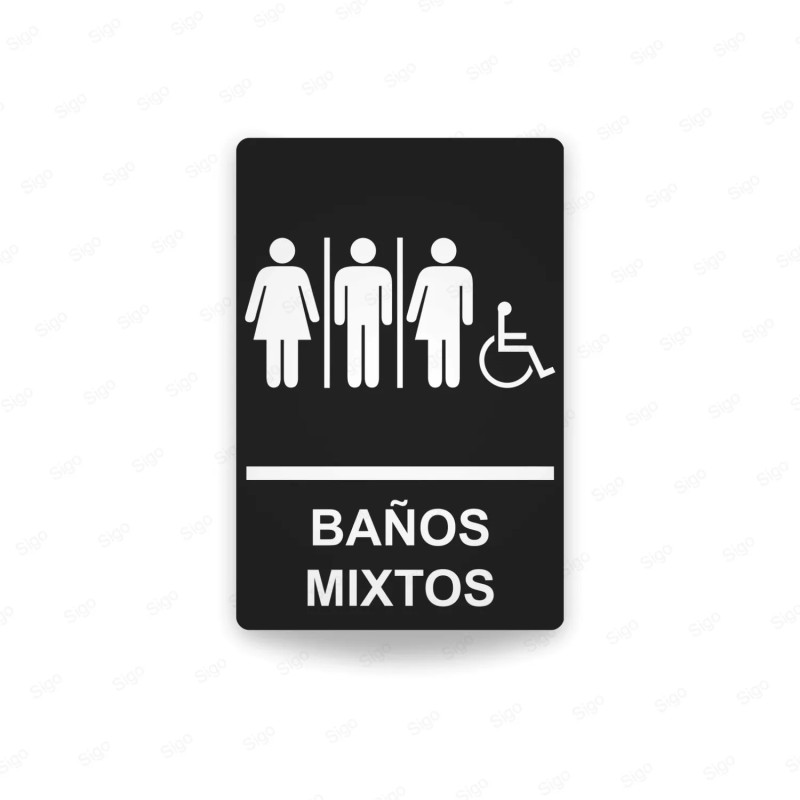 Rótulos Baños - Baños Mixtos | Cod. SA -  57, Señalización Baños y Sanitarios