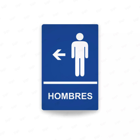 ‣ Rótulos Baños Hombres Flecha Izq. | SIGO