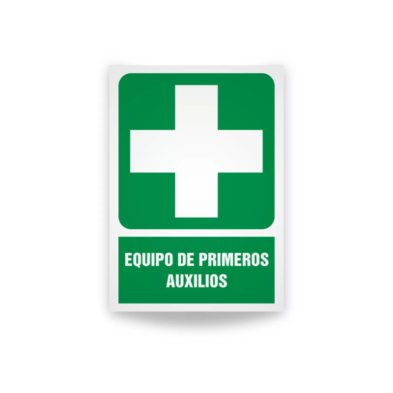 Rotulo de ruta de evacuacion  - Equipo de primeros auxilios| Cod.EV-805 Señalización Seguridad Industrial