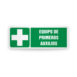 Rotulo de ruta de evacuacion -  Equipo de primeros auxilios | Cod.  EV-806 Señalización Seguridad Industrial