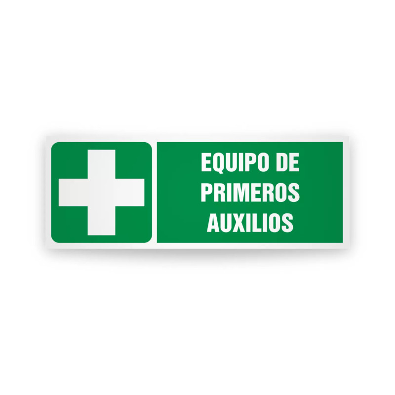 Rotulo de ruta de evacuacion -  Equipo de primeros auxilios | Cod.  EV-806 Señalización Seguridad Industrial