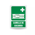 Rotulo de ruta de evacuacion-Camilla de socorro| Cod. EV-809 Señalización Seguridad Industrial