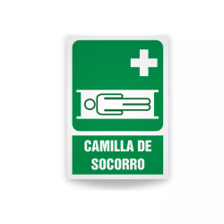 Rotulo de ruta de evacuacion-Camilla de socorro| Cod. EV-809 Señalización Seguridad Industrial