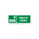Rotulo de ruta de evacuacion  - Camilla de socorro | Cod. EV-810 Señalización Seguridad Industrial