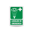 Rotulo de ruta de evacuacion  - Lavaojos de emergencia| Cod. EV-817 Señalización Seguridad Industrial
