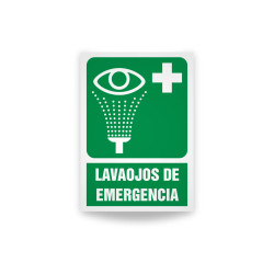 Rotulo de ruta de evacuacion  - Lavaojos de emergencia| Cod. EV-817 Señalización Seguridad Industrial